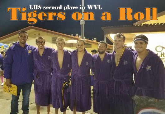 Boys' water polo team ends season with nine-game winning streak as Div. II playoffs loom Tiger water polo team (left to right) Coach Josh Acosta, Trey Pietsch, Drew Gobby, Calvin Rhoads, Merlin Corder, Aiden Ecker, Bristol Hitchman.